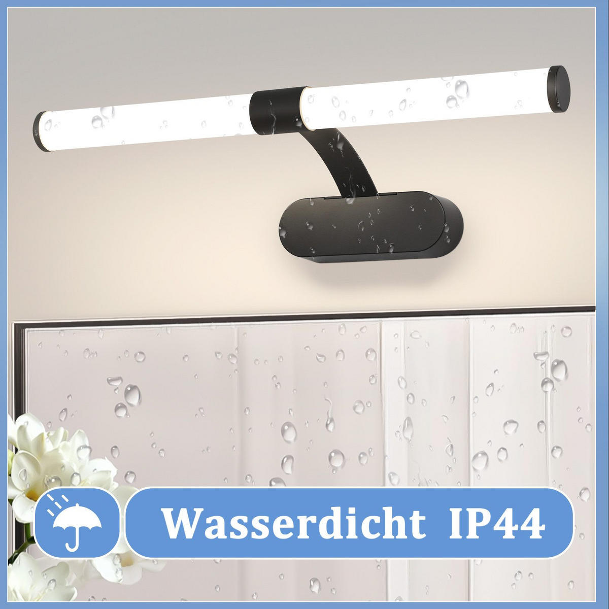 SPIEGELLEUCHTE Halle 60/9.6/16.8 cm - Schwarz, Metall (60/9.6/16.8cm) - Nettlife