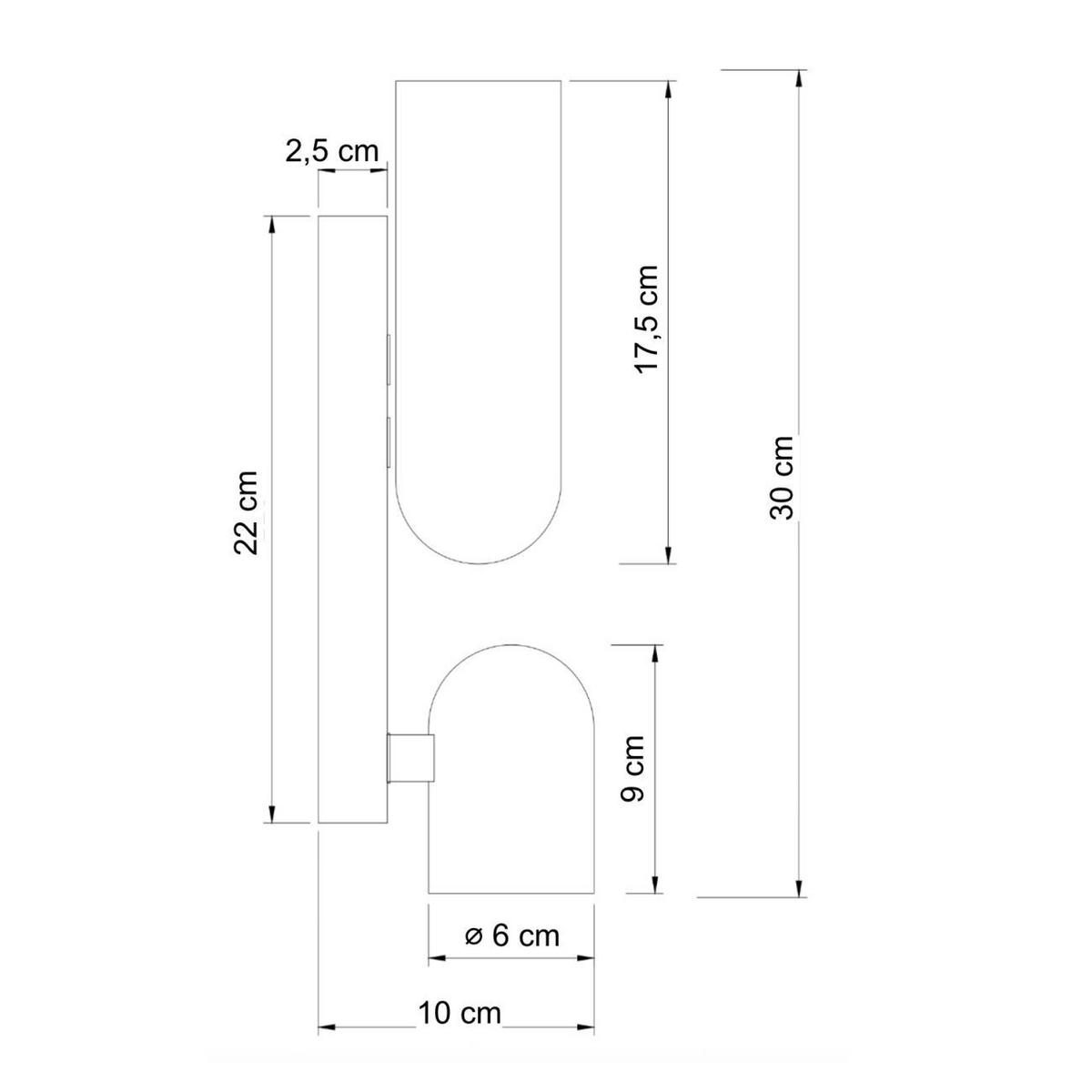 WANDLEUCHTE Arven, Schwarz, 30cm - Schwarz, Metall (6/30/10cm) - KOSILUM