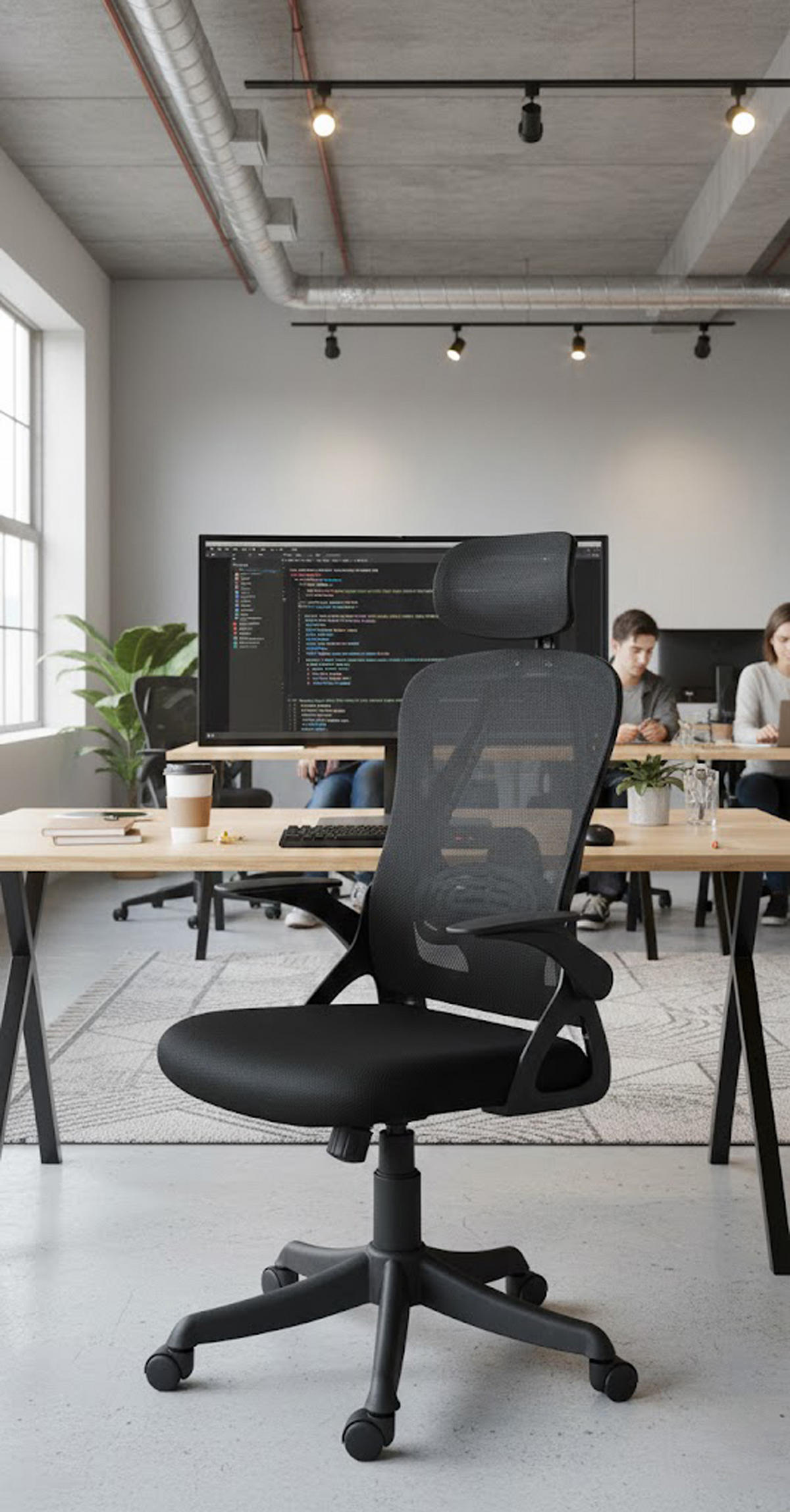 BÜROSTUHL Zypher schwarz - Schwarz, Kunststoff/Metall (58/131/66cm) - TPFLiving