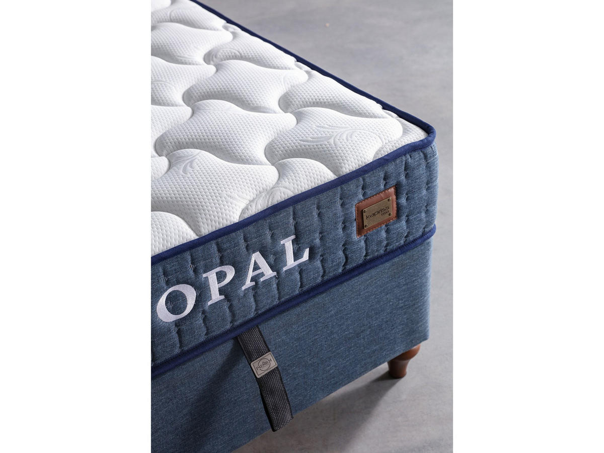 POLSTERBETTSET Opal Blau 180x200 Blau - Blau, Textil/Metall (180/200cm) - Villa Möbel