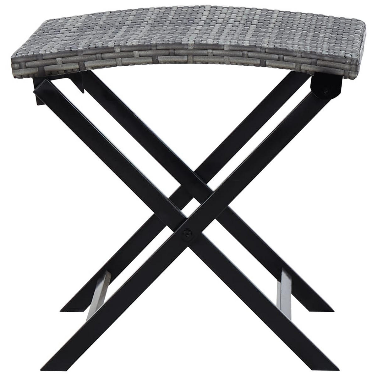 KLAPPHOCKER Poly Rattan Grau - Grau, Kunststoff (44/44cm) - vidaXL