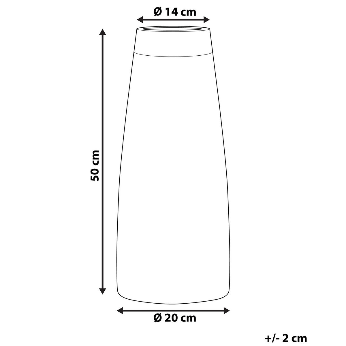 DEKOVASE Terrakotta dunkler holzfarbton Cyrene - Dunkelbraun, Stein (50cm) - Beliani