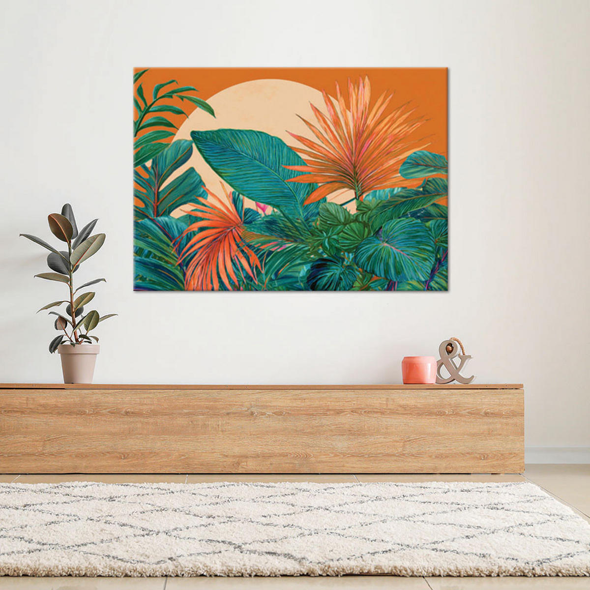 WANDBILD monstera blätter pflanzen abstraktion - Grün, Textil (60/40cm) - Feeby