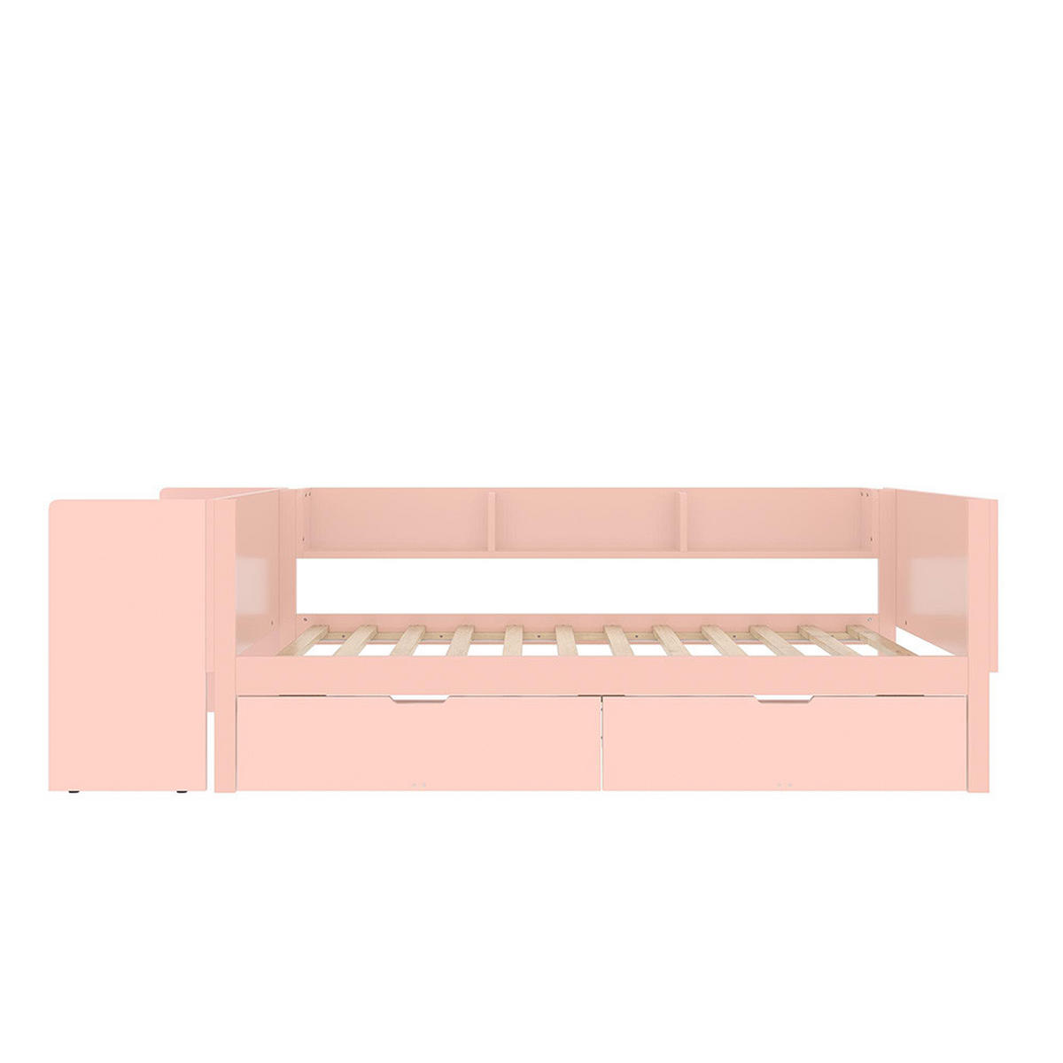 EINZELBETT 90x200cm mit Schreibtisch in Rosa - Pink, Holz (90/200cm) - KOMHTOM