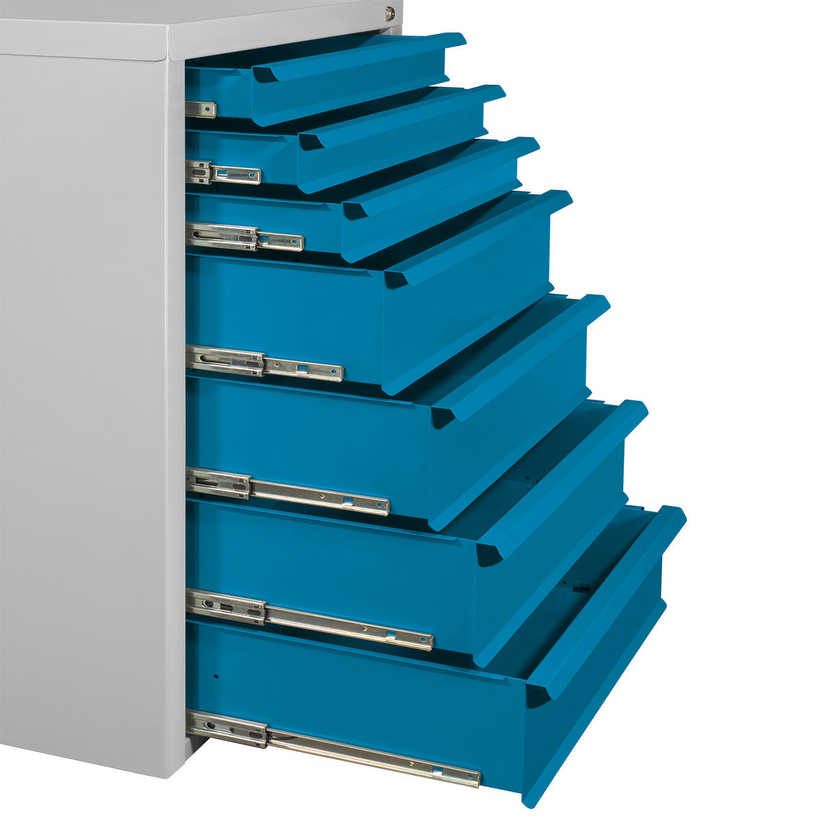 SCHUBLADENSCHRANK Kobra mit 7 Schubladen 90x70x43,5cm Lichtgrau/Blau - Blau/Grau, Metall (70/90/44cm) - PROREGAL