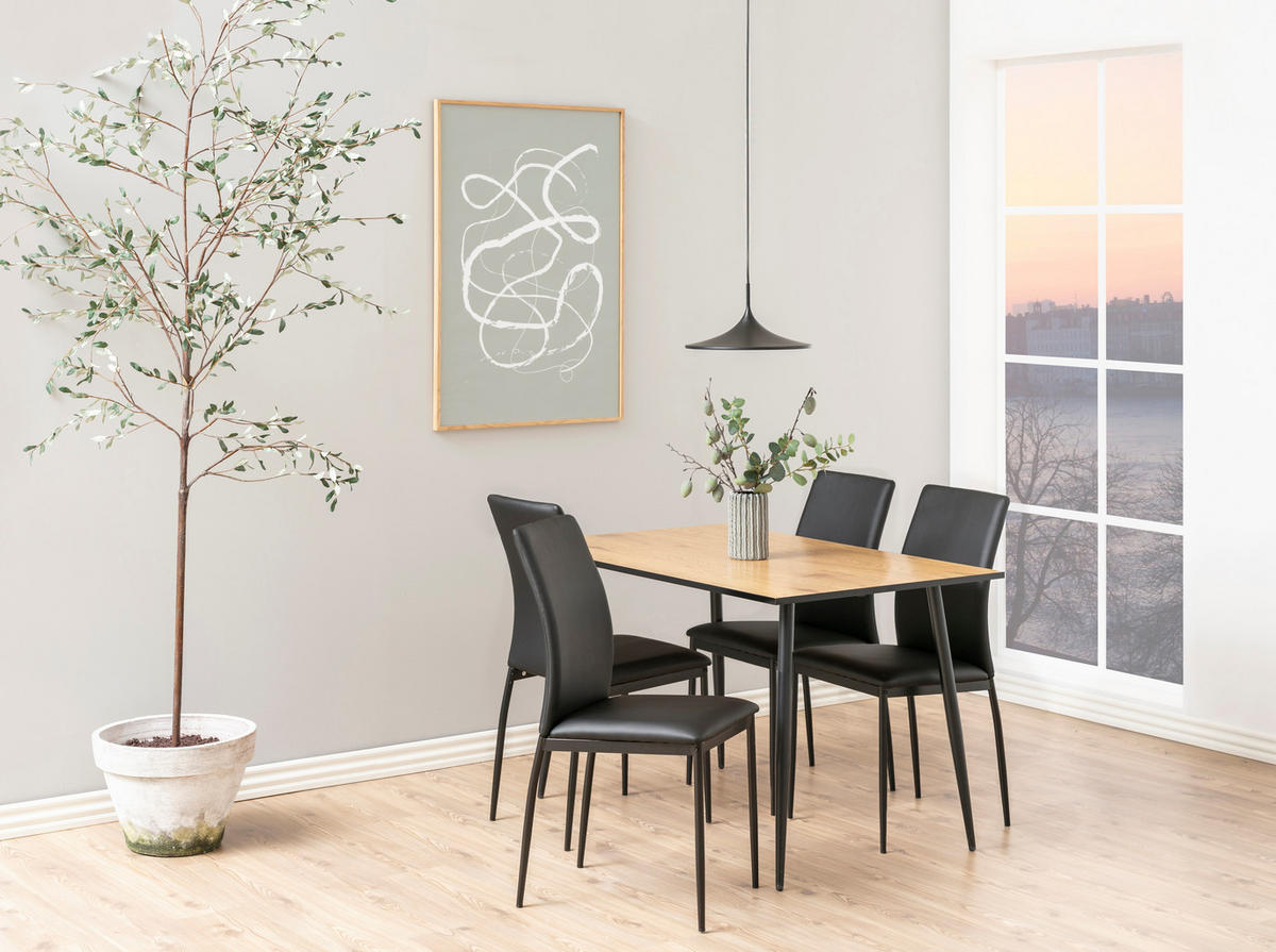 STUHL 4er-Set schwarz - Schwarz, Holzwerkstoff (44/92/53cm) - ebuy24