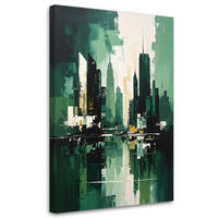 LEINWANDBILD Städte & Architektur 60x90cm - Grün, Textil (60/90cm) - Feeby