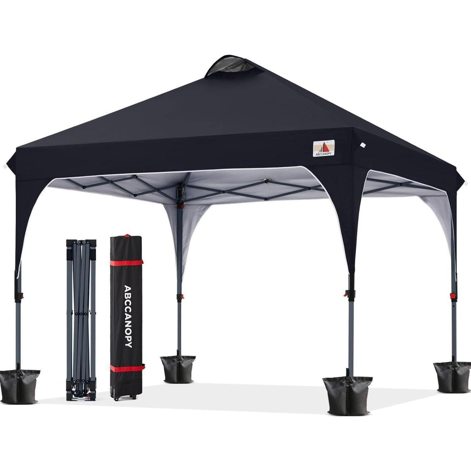GARTENPAVILLON 3x3M wasserdicht Pop-Up Sonnenschutz Schwarz - Schwarz, Textil (304.8/268.2/304.8cm)