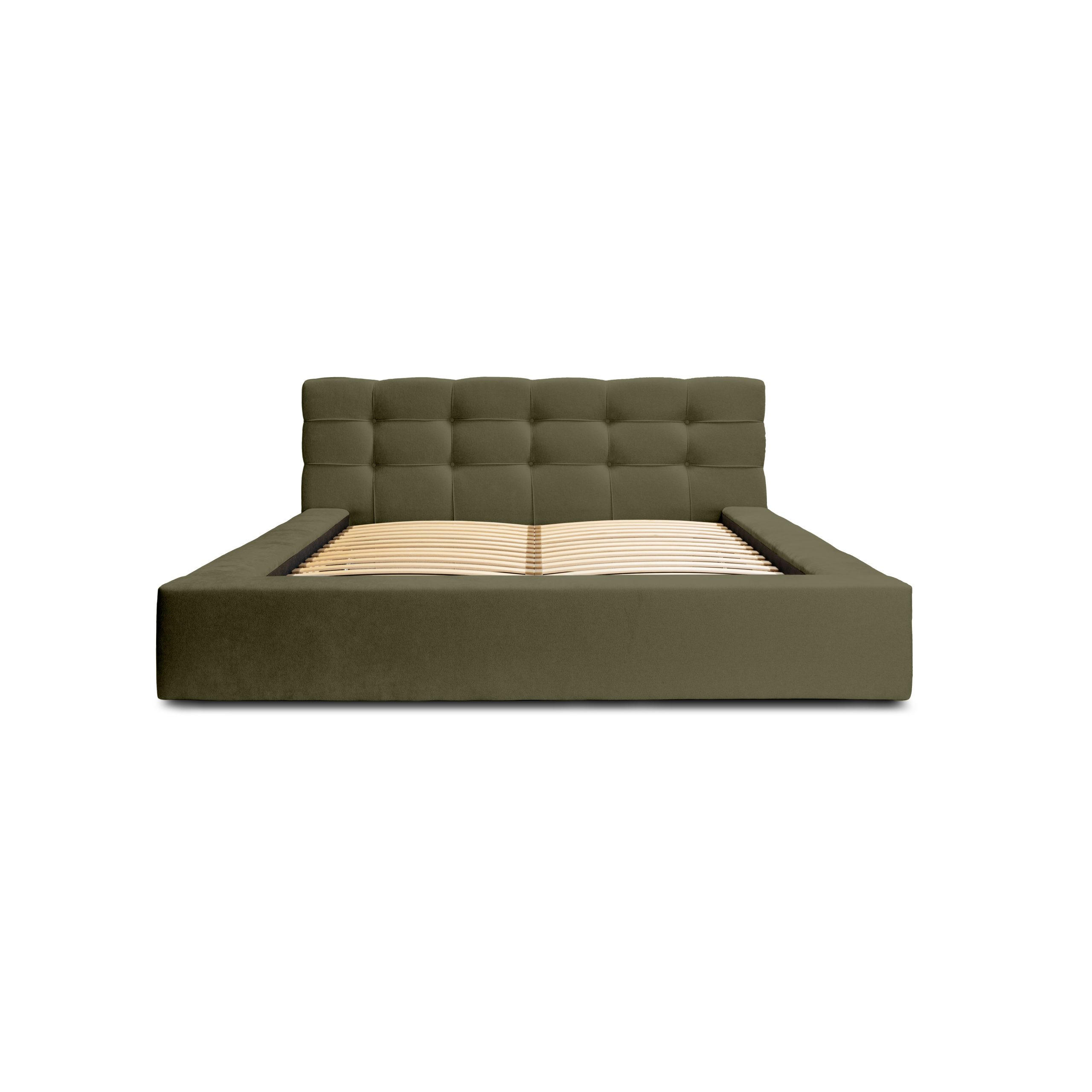 POLSTERBETT aus Velvet Gretta 140x200 cm, Dunkelgrün - Dunkelgrün, Textil (140/200cm) - Fedve