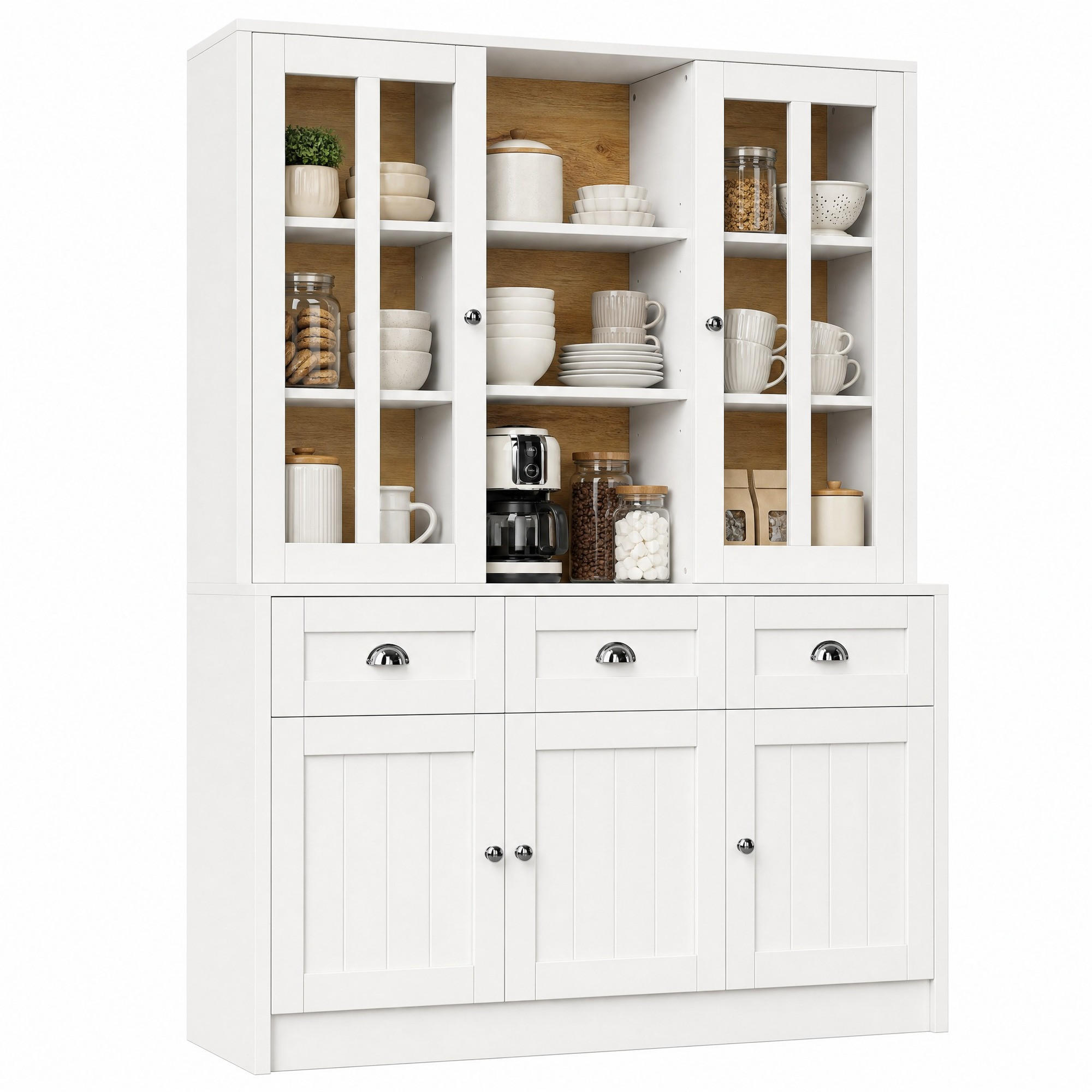 Chicfurn Hochschrank Weiß 140x175x40 cm