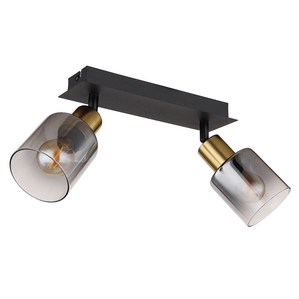 DECKENLEUCHTE Metall Schwarz Gold - Schwarz, Glas (25/8/18.2cm) - Globo Lighting