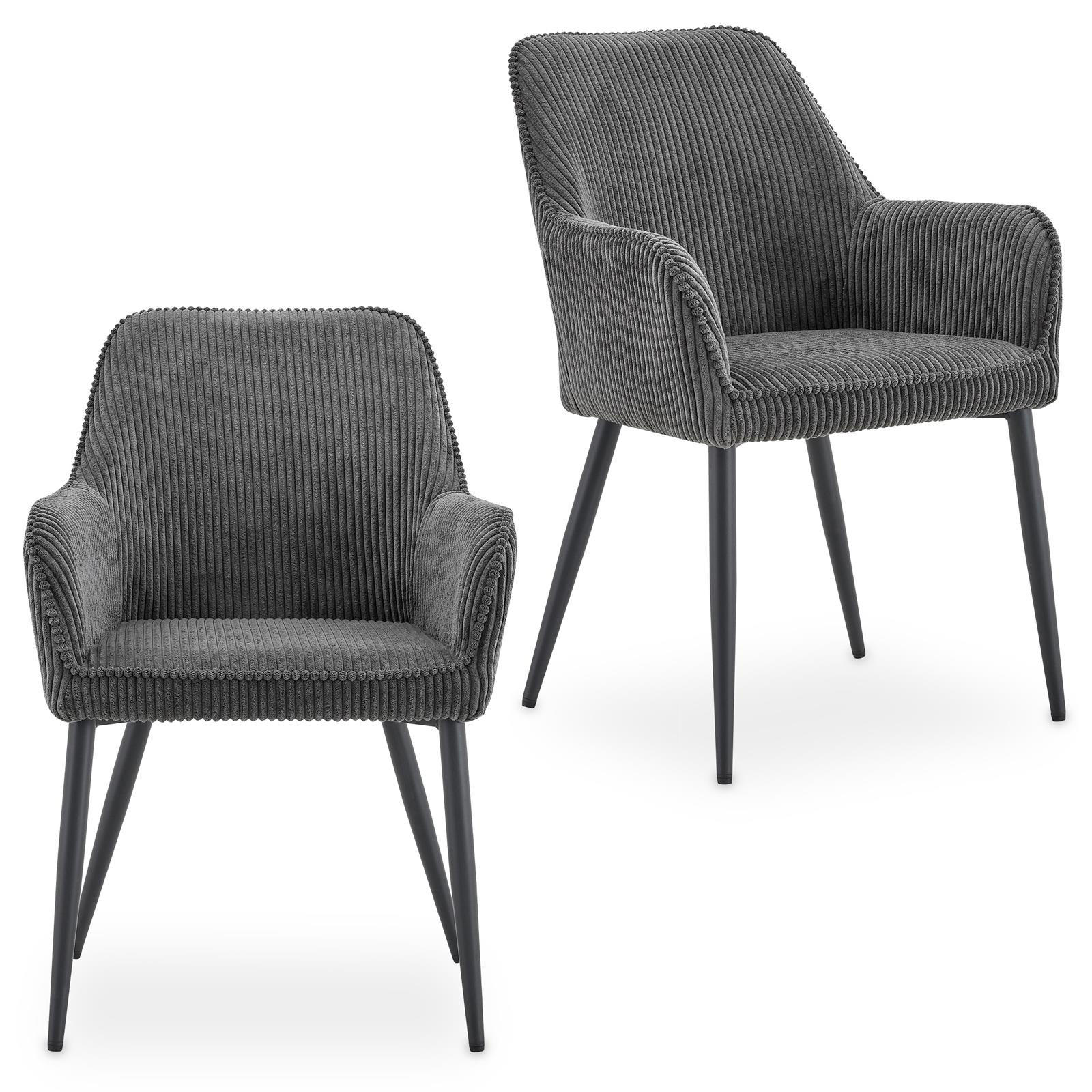 ESSZIMMERSTÜHLE VERONA 2er-Set grau - Grau, Textil (59/85/63cm) - IDIMEX