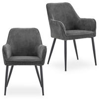 ESSZIMMERSTÜHLE VERONA 2er-Set grau - Grau, Textil (59/85/63cm) - IDIMEX