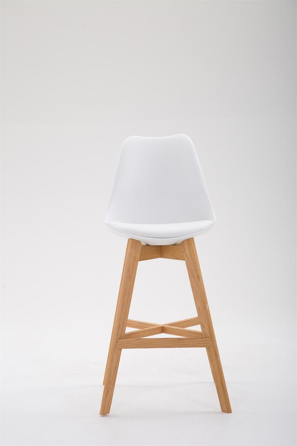 BARHOCKER Cannes Massivholz 112x48x56 cm weiß - Weiß, Kunststoff (48/112/56cm) - furnicato