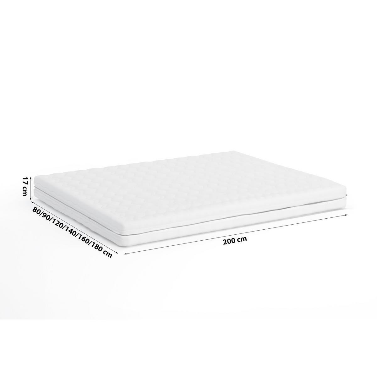 BONELLFEDERKERN Matratze Olten - Weiß, Naturmaterialien - Fedve
