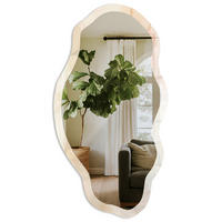 SPIEGEL 90x45 cm asymmetrisch mit Druck - Lichtlandschaft - Transparent, Glas (45/90/0.4cm) - TULUP