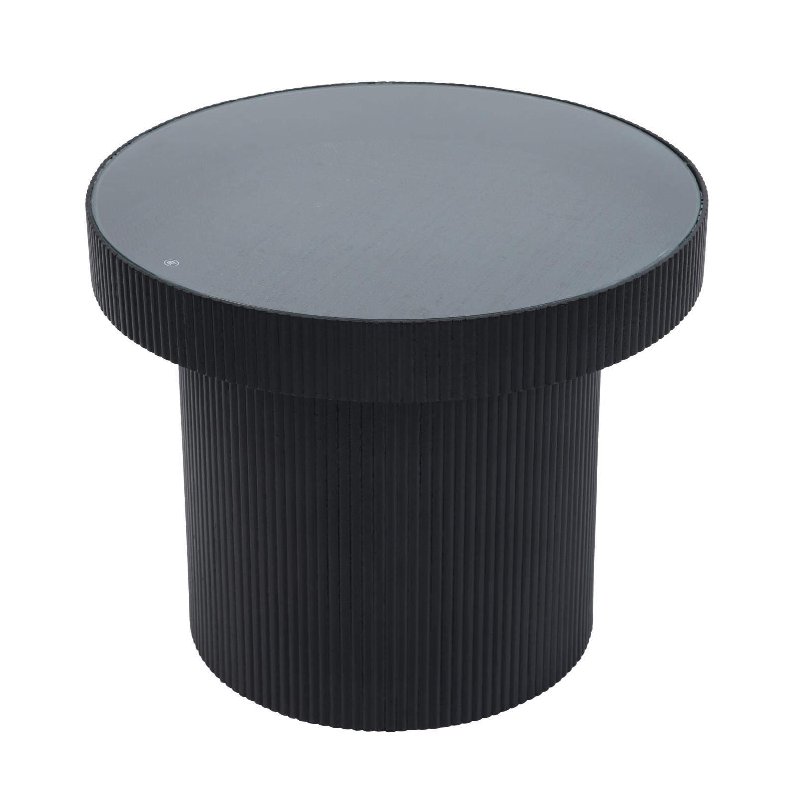 BEISTELLTISCH Miguel mit Glas - Schwarz, Holz (59/59/45cm) - SVITA