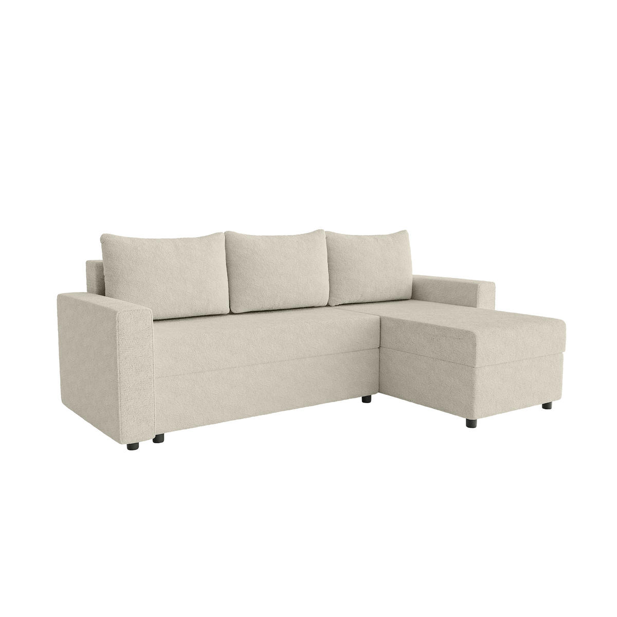 ECKSOFA Goka L mit Schlaffunktion, Beige - Beige, Textil (230/146cm) - Fedve