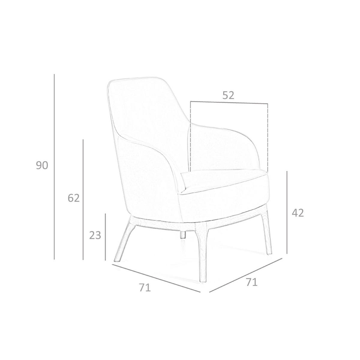 SESSEL Taupegrauer Öko-Leder-Drehsessel 71/71/90 cm - Nussbaumfarben/Grau, Textil (71/90/71cm) - ANGEL CERDA