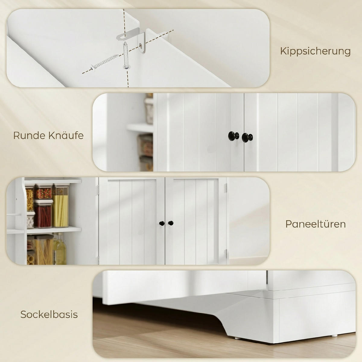 SIDEBOARD Weiß, 110/40/80 cm, 1 Schublade - Weiß, Holz (110/80/40cm) - PANGIVO