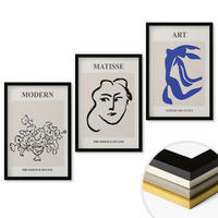 WANDBILDER 3er-Set - 40x60 cm Schwarzer Rahmen - Abstrakte minimalistische Poster - Schwarz, Kunststoff (40/60cm) - ArtPrintCave