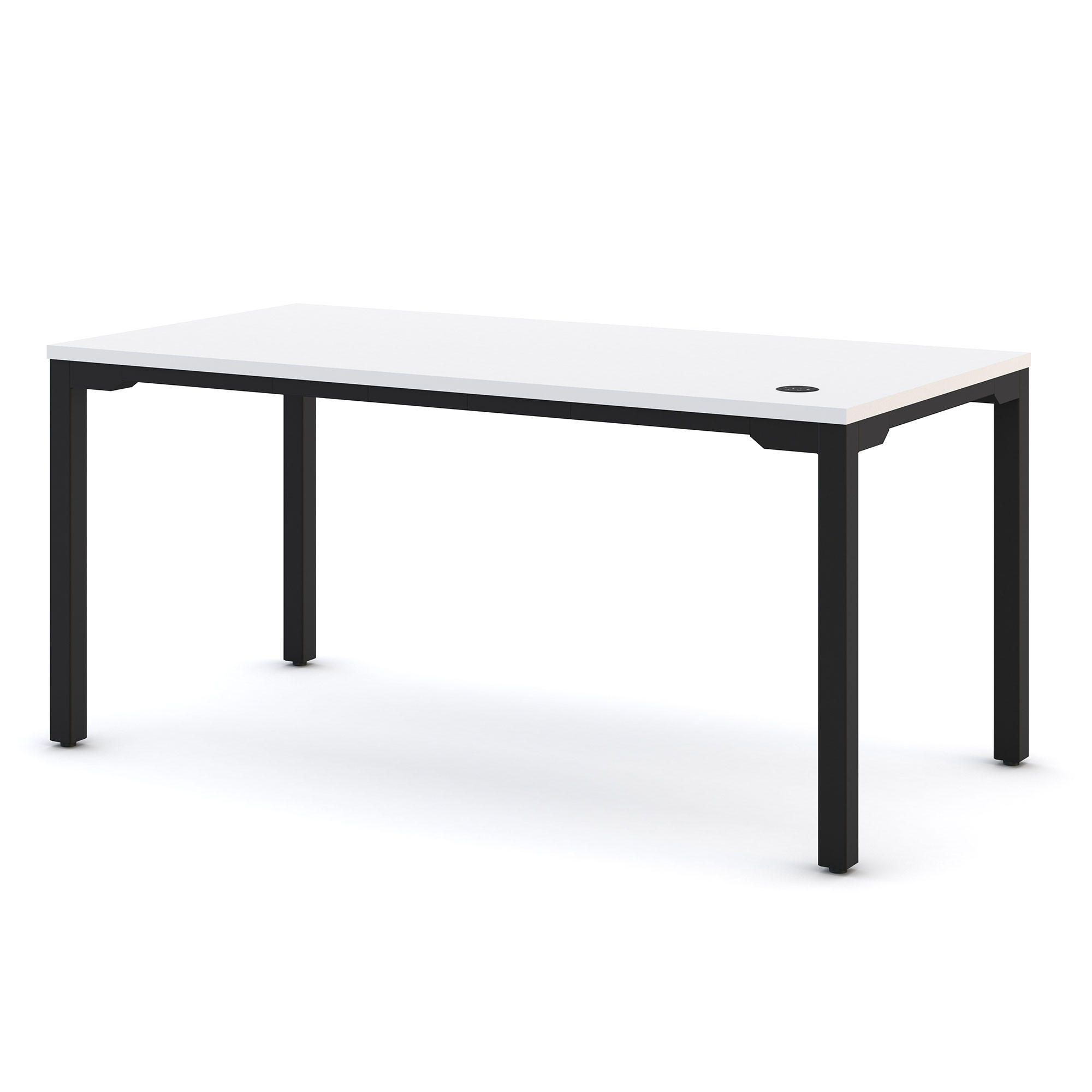SCHREIBTISCH Höhenverstellbarer Schreibtisch Piacetta Signalweiß Schwarz 200/80/73-118cm - Schwarz/Weiß, Holzwerkstoff/Metall (80/200/125cm) - ASSMANN