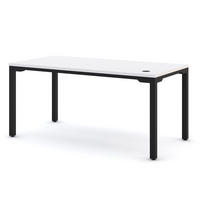 SCHREIBTISCH Höhenverstellbarer Schreibtisch Piacetta Signalweiß Schwarz 200/80/73-118cm - Schwarz/Weiß, Holzwerkstoff/Metall (80/200/125cm) - ASSMANN