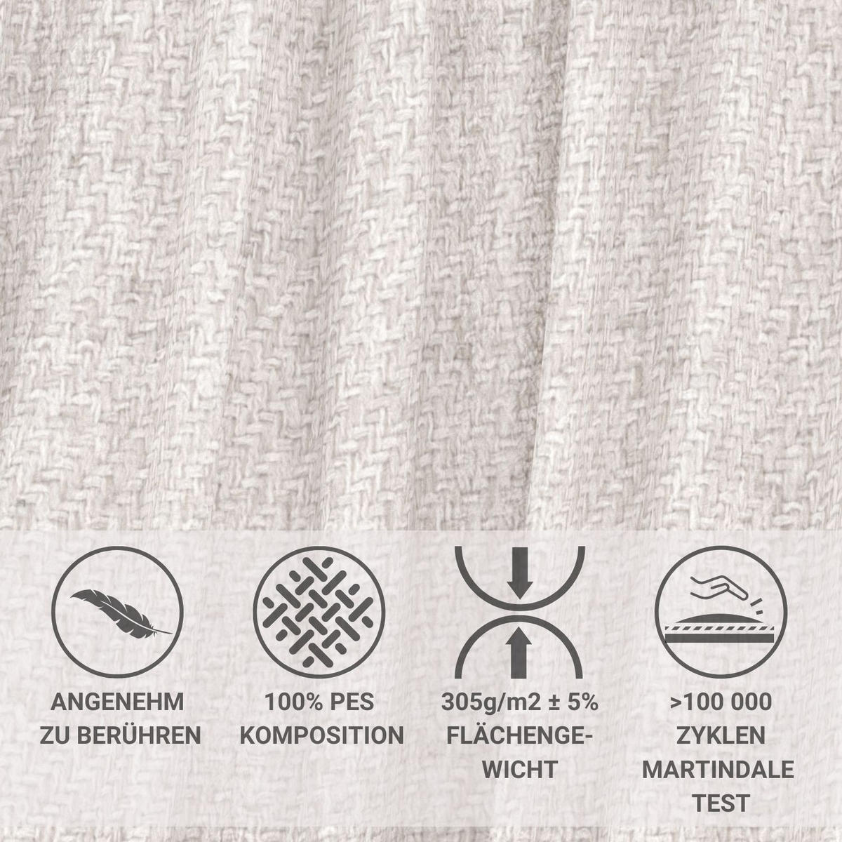 SCHLAFSOFA Mitsis Beige Webstoff - Beige/Schwarz, Holz/Holzwerkstoff (231/93/106cm) - Maison de Reve