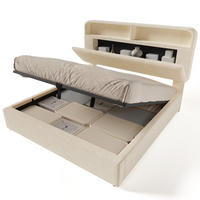 POLSTERBETT 180/200 cm in Beige mit Stauraum, LED-Beleuchtung und USB/Type-C - Beige, Textil (180/200cm) - Flora Grace