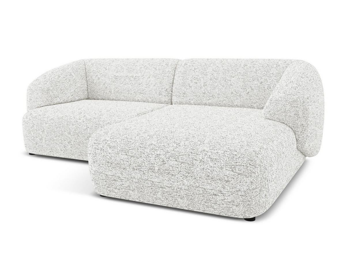 ECKSOFA rechts Strukturstoff Stoff Weiß - Beige/Schwarz, Kunststoff/Textil (230/98cm) - Makamii