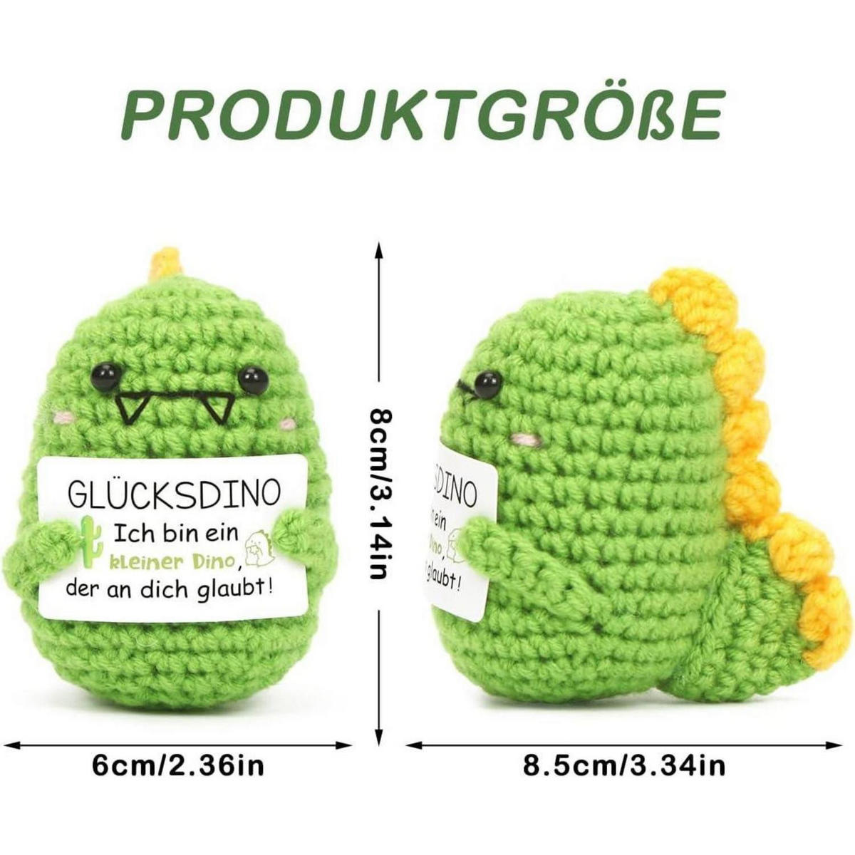 KUSCHELTIER Dino gehäkelt Grün - Grün, Textil (1/1cm)