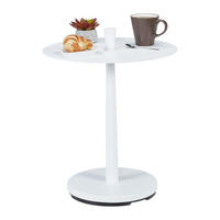BEISTELLTISCH - Weiß, Holz/Metall (45/45/56cm) - Relaxdays