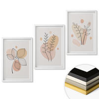 WANDBILDER 3er-Set - 40x60 cm Weißer Rahmen - Pastellfarbene Pflanzenzeichnungen - Weiß, Kunststoff (40/60cm) - ArtPrintCave