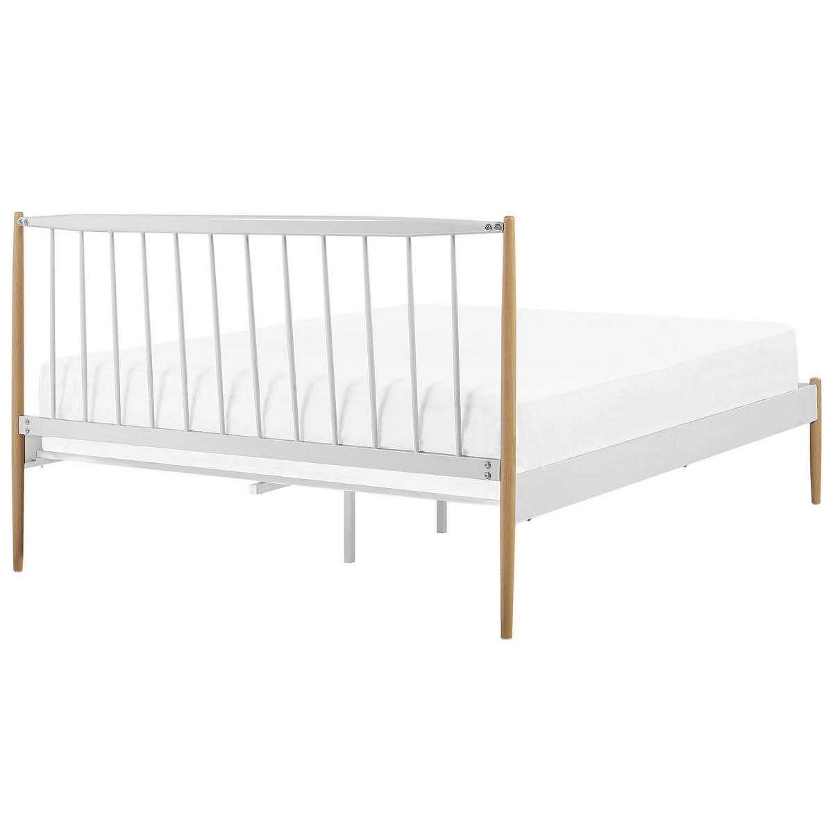 METALLBETT 140/200cm Weiß Maurs - Weiß, Metall (140/200cm) - Beliani
