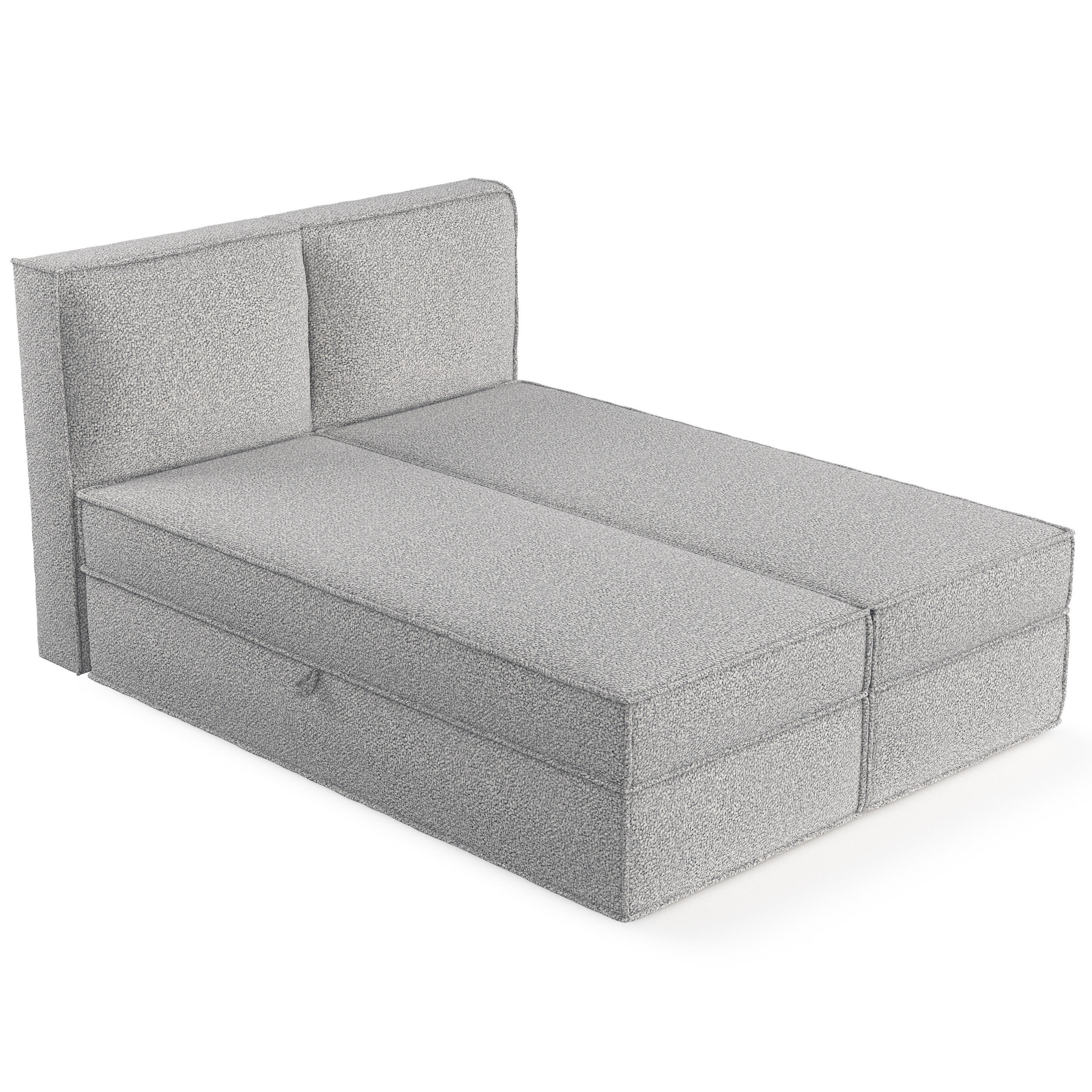 BOXBETT Bergen Grau 140/200 cm mit Matratze - Schwarz/Grau, Holz/Holzwerkstoff (140/200cm) - Maison de Reve