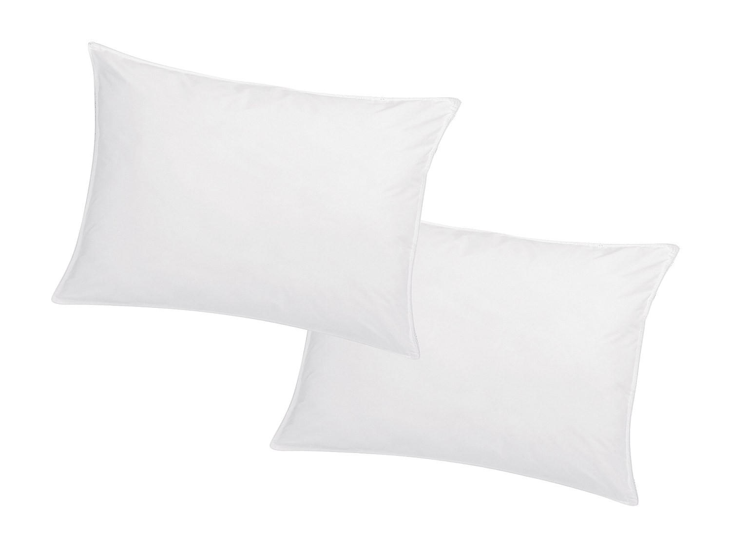 KOPFKISSEN 2er-Set Memory Schaum - 750 gr - 50 x 70 cm - Baumwollperkal - Weiß - AUXENCE - Weiß, Textil (70/50cm) - Vente-Unique