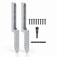 KOTVA Stříbrná 2ks-Set ocel zatloukací 85,4 cm - stříbrná, kov (12/5.1/85.4cm) - Relaxdays