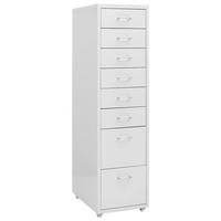AKTENSCHRANK Mit Rollen Grau 28/41/109 Cm Metall - Grau, Metall (41/109/28cm) - vidaXL