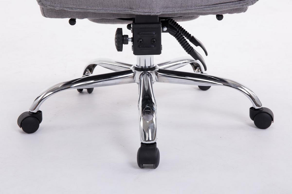 BÜROSTUHL XL Troja, Stoff Grau - Grau, Textil/Metall (67/122/67cm) - TPFLiving