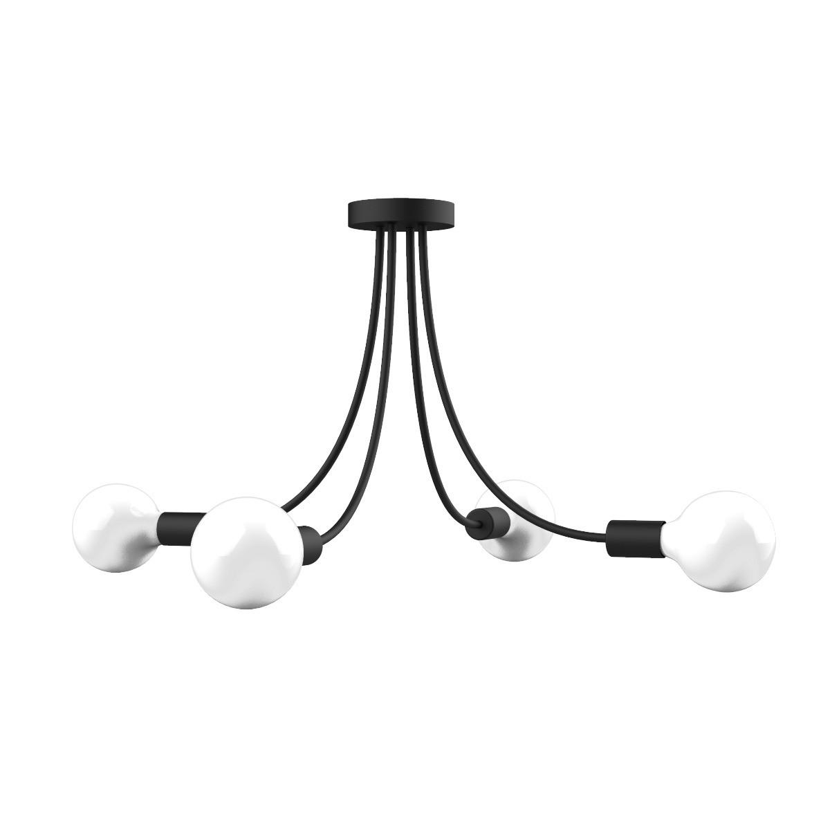 DECKENLEUCHTE - Schwarz, Metall (60/60/40cm) - Lumicom