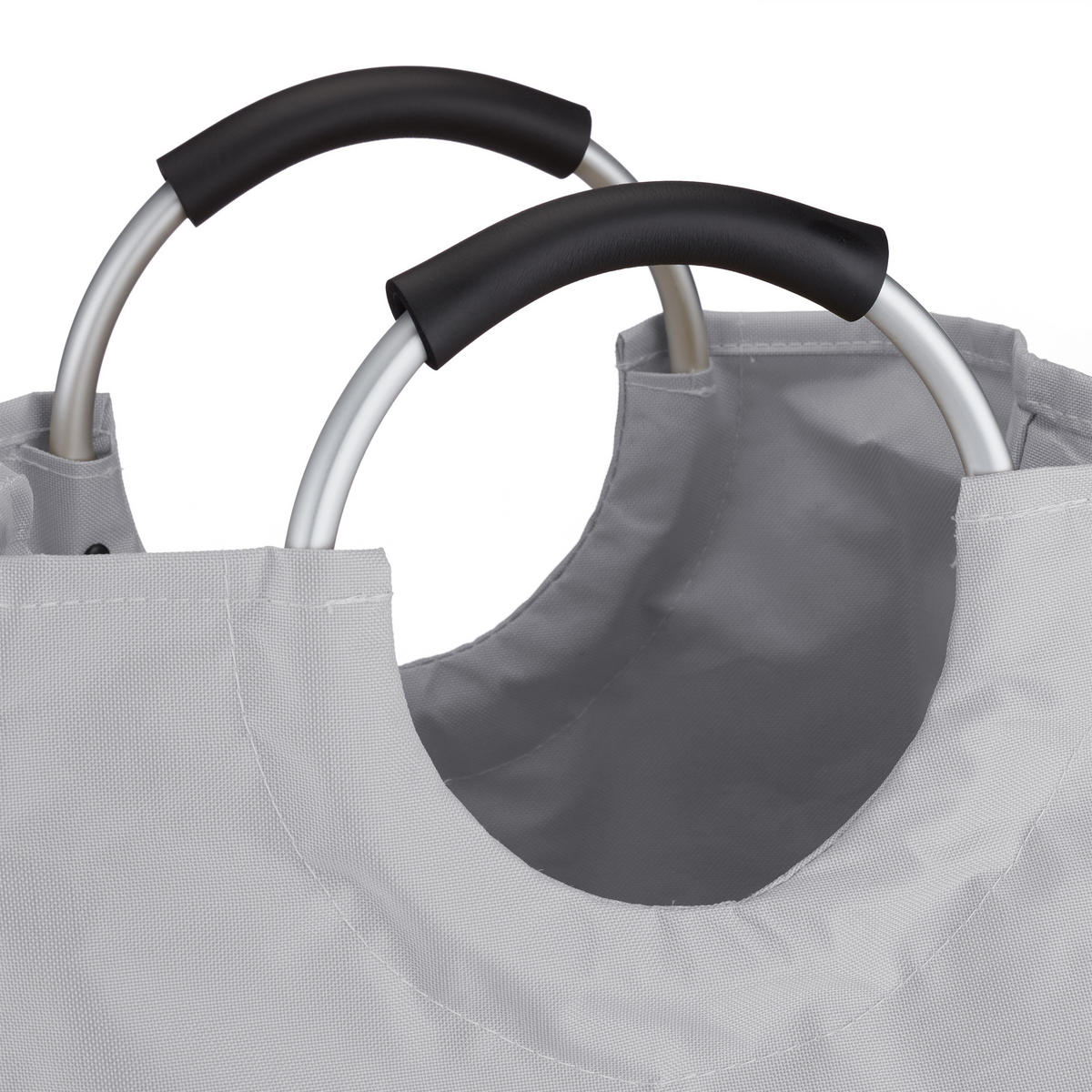 WÄSCHEKORB - Grau, Textil/Metall (38/70/38cm) - Relaxdays