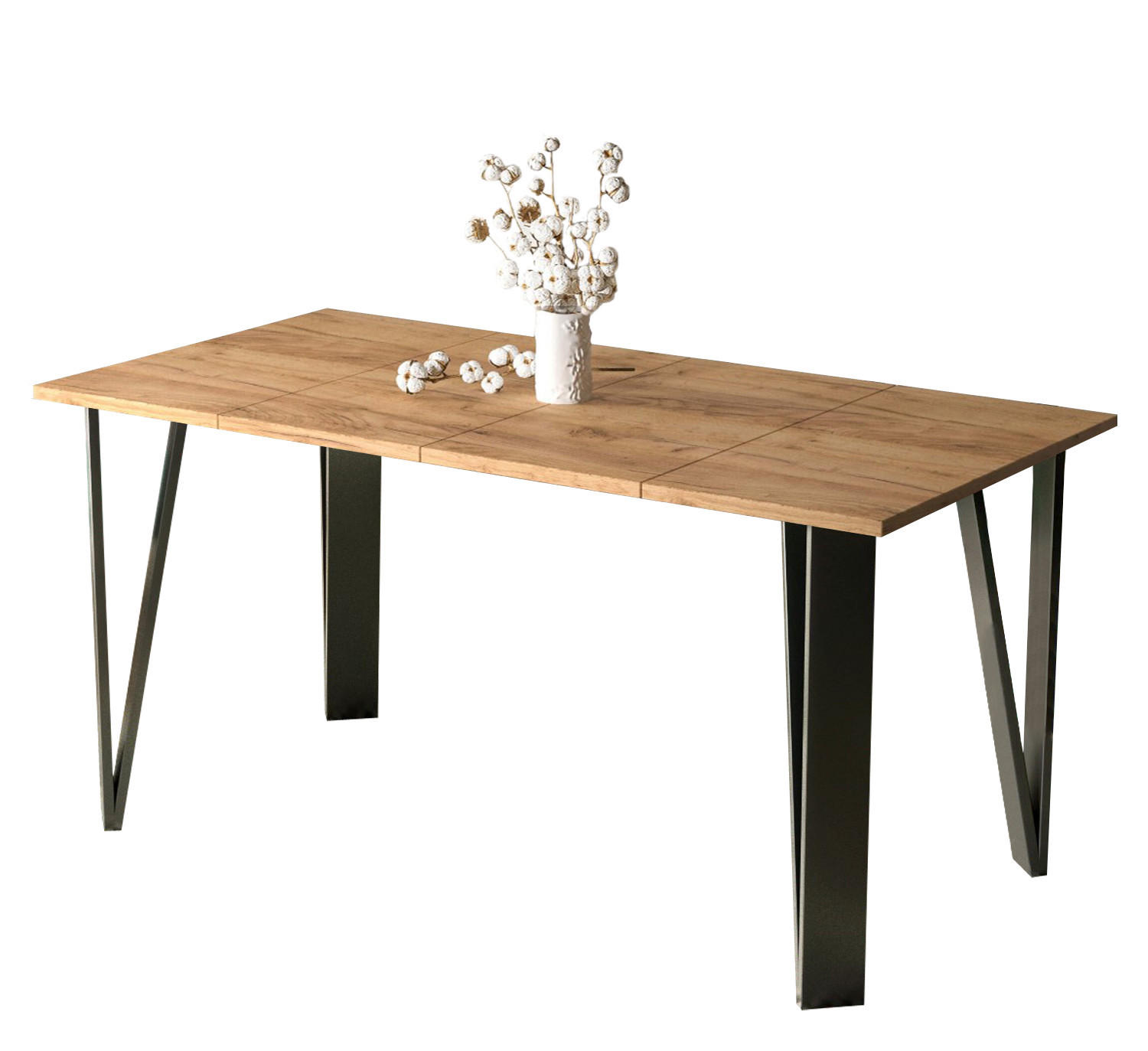 Endo-Moebel Esstisch Eiche Bianco 80x76x80 cm