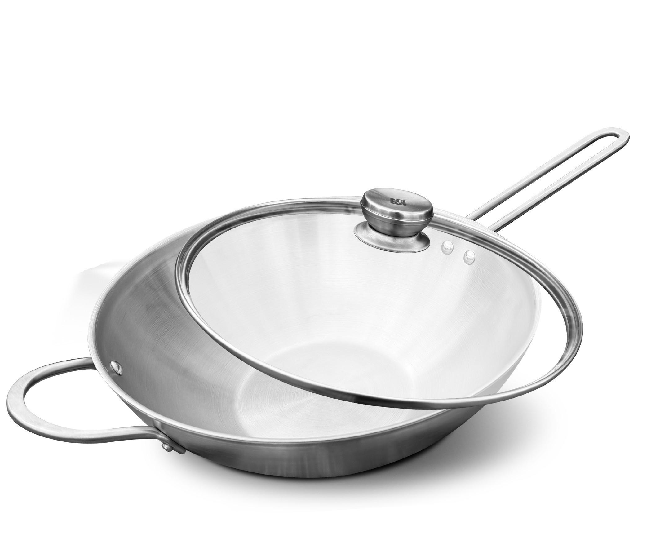 WOKPFANNE TwinNova Silber - Silberfarben, Metall (15/12/15cm)