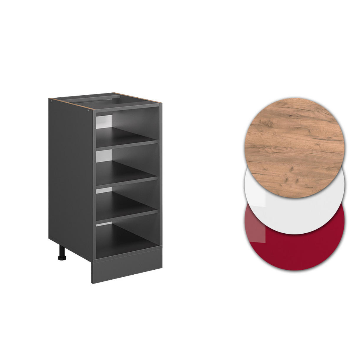 KÜCHENREGAL R-Line Anthrazit 40 cm ohne AP - Anthrazit, Holzwerkstoff (40/81.6/44cm) - Vicco