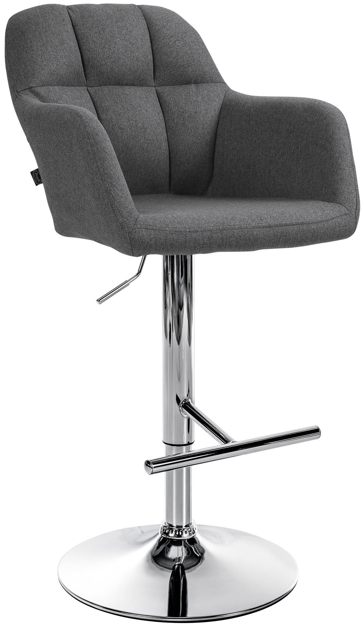 BARHOCKER Stoff dunkelgrau - Chromfarben/Dunkelgrau, Textil (57/97/59cm) - CLP