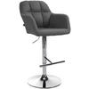BARHOCKER Stoff dunkelgrau - Chromfarben/Dunkelgrau, Textil (57/97/59cm) - CLP