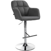 BARHOCKER Stoff dunkelgrau - Chromfarben/Dunkelgrau, Textil (57/97/59cm) - CLP
