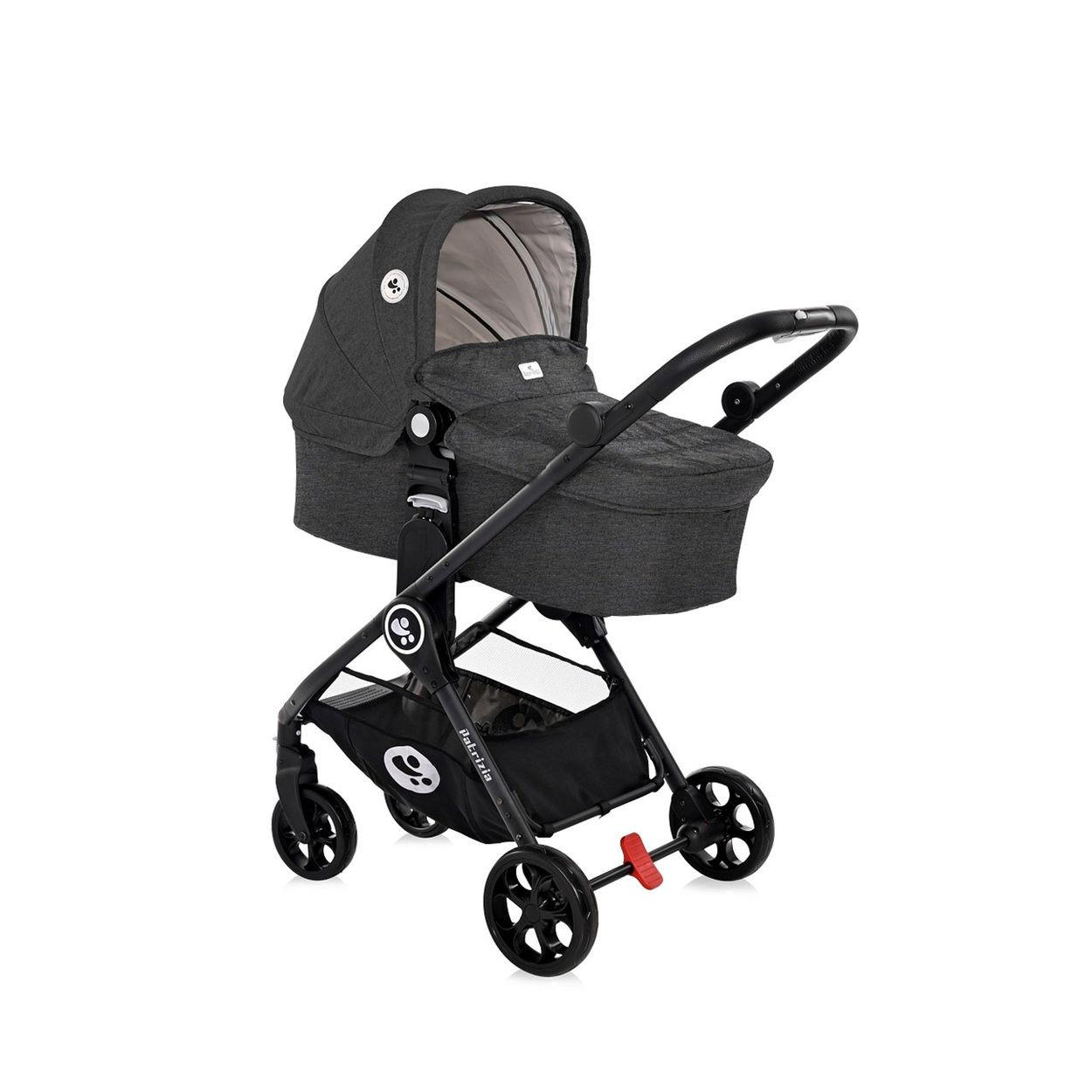 KOMBIKINDERWAGEN 2 in 1 Patrizia dunkelgrau Babywanne, Sportsitz, Sitz umkehrbar - Grau, Metall (93/55/99cm) - Lorelli