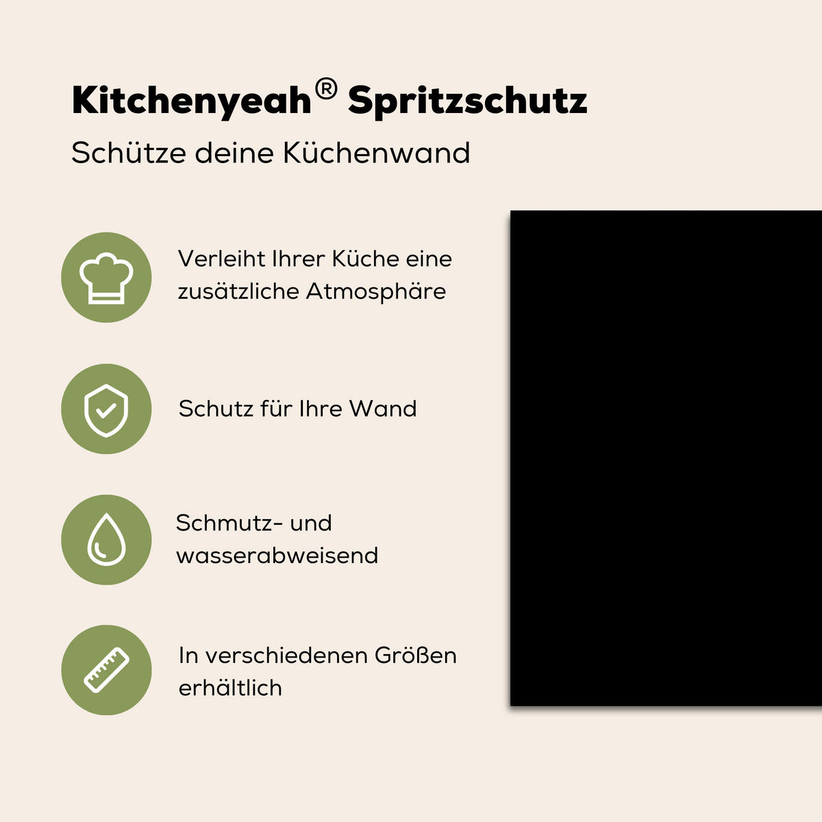 SPRITZSCHUTZ KÜCHE Schwarz - Einfarbig 90x60 cm - Schwarz, Metall (90/0.3/60cm) - MuchoWow