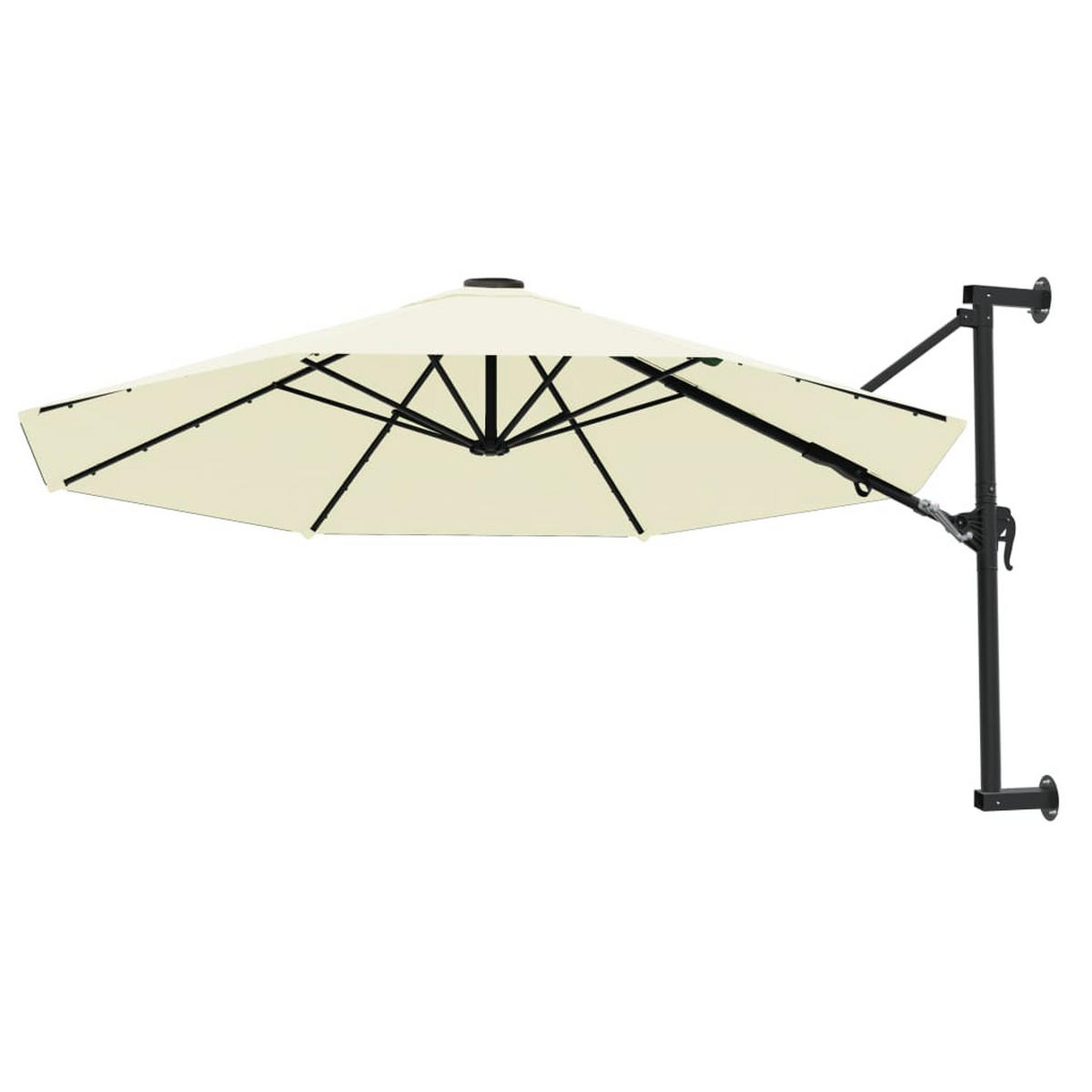 SONNENSCHIRM Zur Wandmontage Mit Metall-Mast 300 Cm Sandweiss - Beige, Textil (300/300cm) - vidaXL
